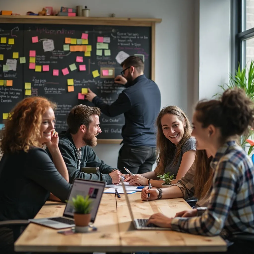 Team Strada del Pollo durante una sessione di brainstorming